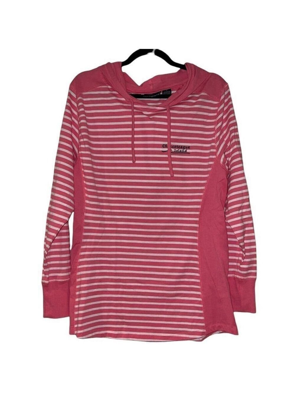 Baypointe | Pink & White Stipped Hoodie From Chincoteague Island